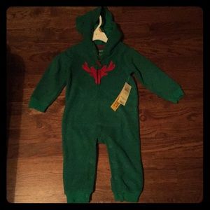 Fleece Hoodie Reindeer Romper